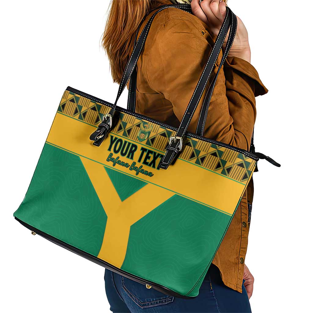 Custom South Africa Soccer Leather Tote Bag Go Champions