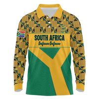 Custom South Africa Soccer Long Sleeve Polo Shirt Go Champions