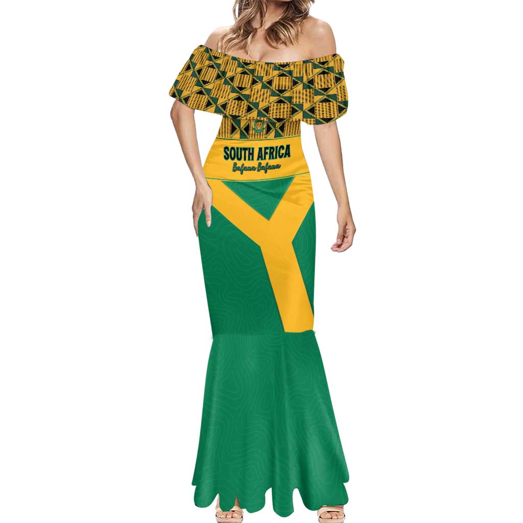 Custom South Africa Soccer Mermaid Dress Go Champions