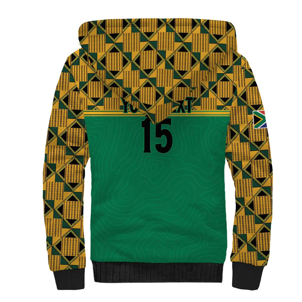 Custom South Africa Soccer Sherpa Hoodie Go Champions