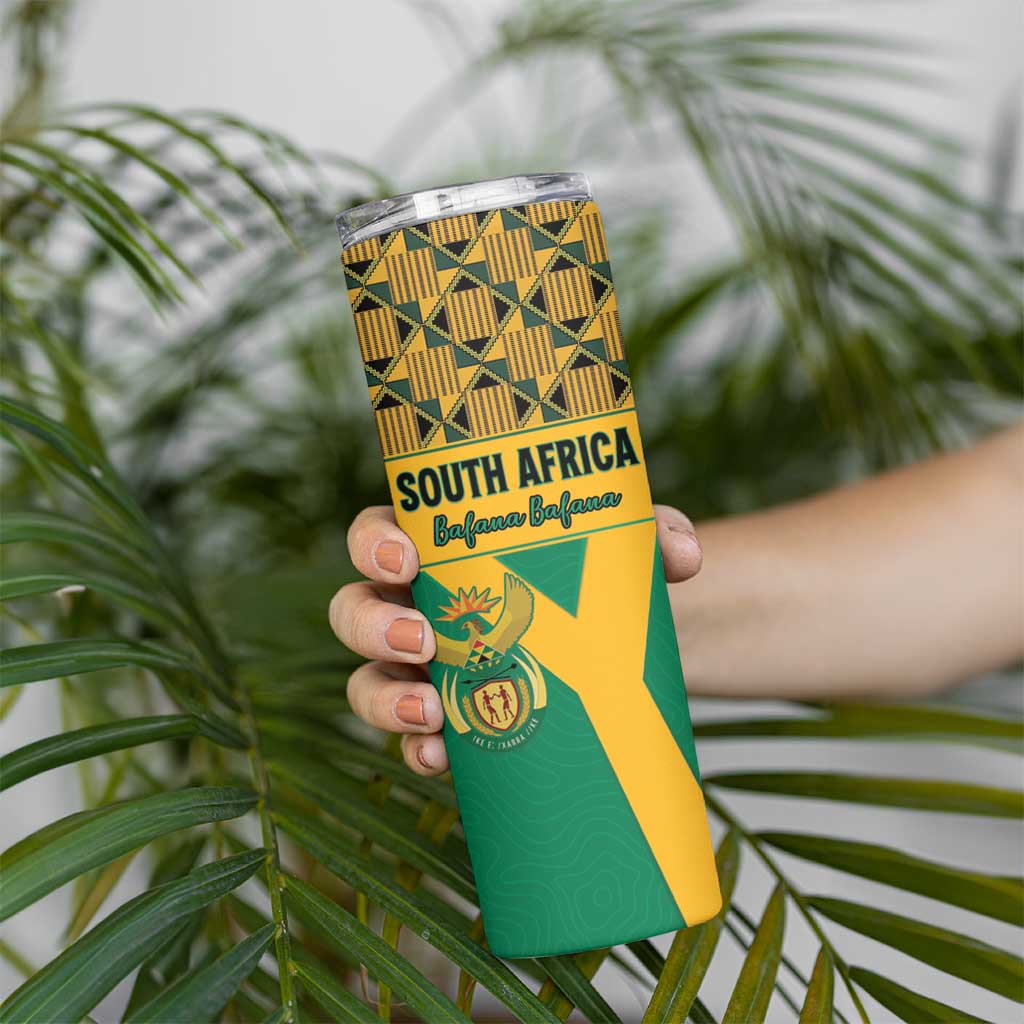 Custom South Africa Soccer Skinny Tumbler Go Champions