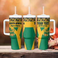 Custom South Africa Soccer Tumbler With Handle Go Champions