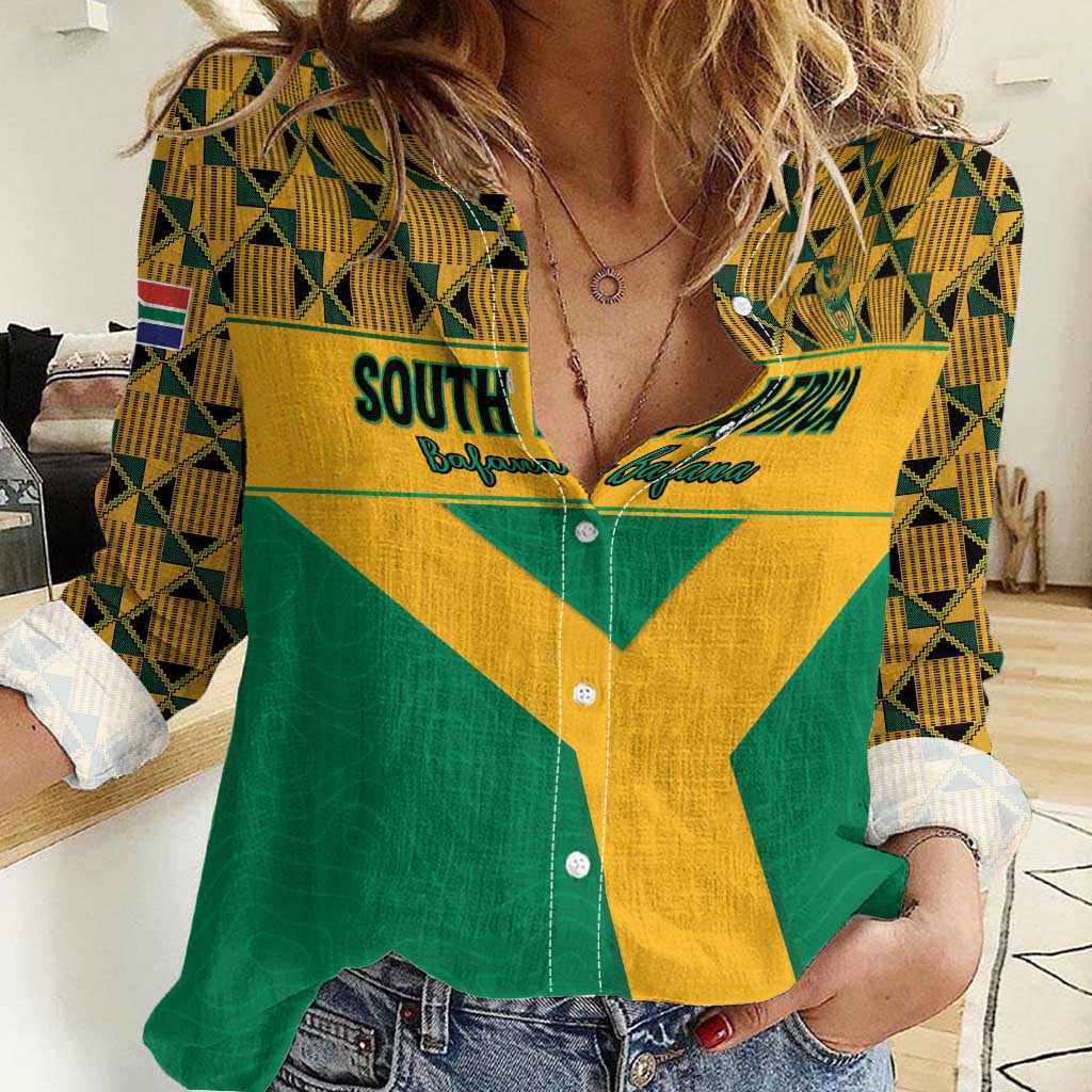 Custom South Africa Soccer Women Casual Shirt Go Champions