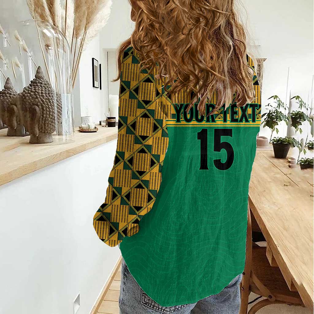 Custom South Africa Soccer Women Casual Shirt Go Champions