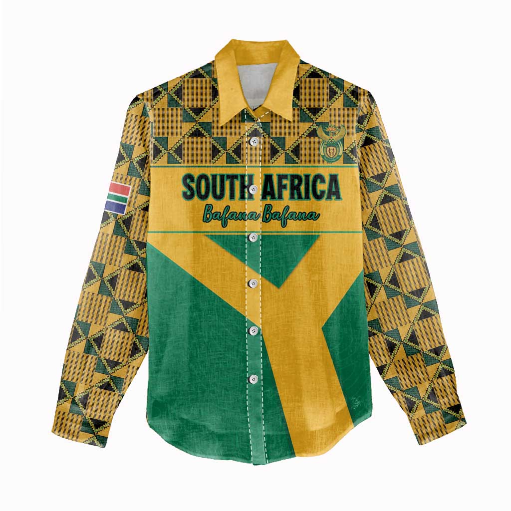 Custom South Africa Soccer Women Casual Shirt Go Champions