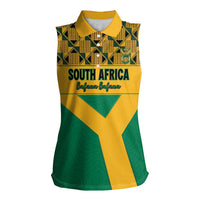 Custom South Africa Soccer Women Sleeveless Polo Shirt Go Champions