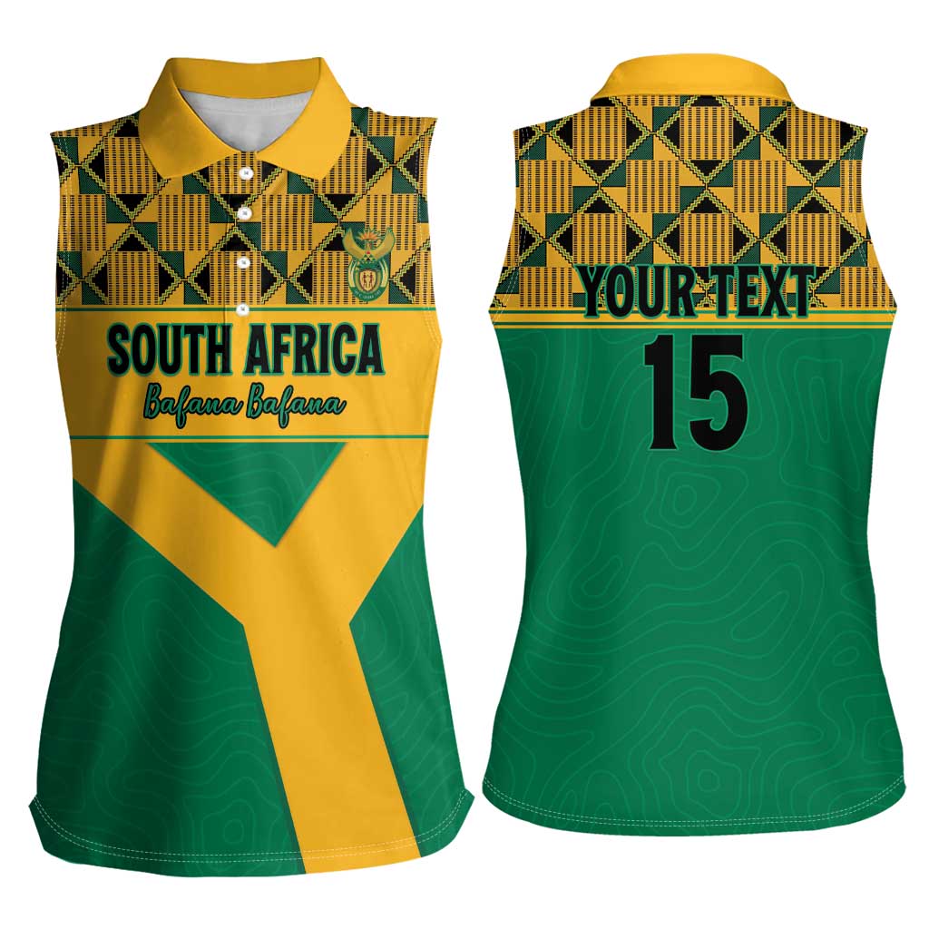 Custom South Africa Soccer Women Sleeveless Polo Shirt Go Champions