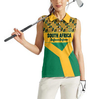 Custom South Africa Soccer Women Sleeveless Polo Shirt Go Champions