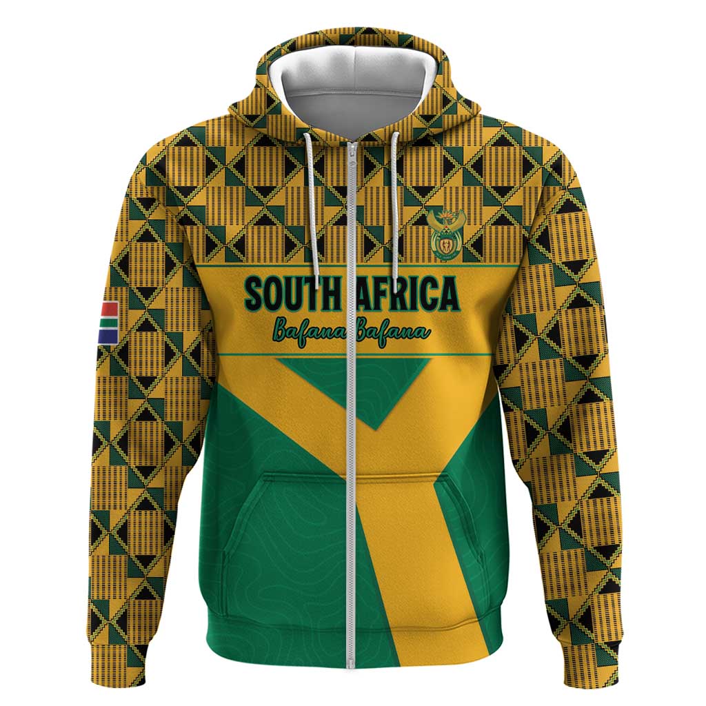 Custom South Africa Soccer Zip Hoodie Go Champions