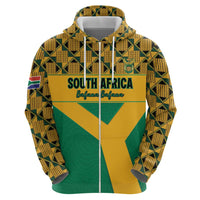 Custom South Africa Soccer Zip Hoodie Go Champions