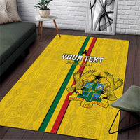 Custom Ghana Football Area Rug Go Black Stars Go