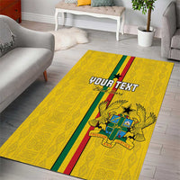 Custom Ghana Football Area Rug Go Black Stars Go