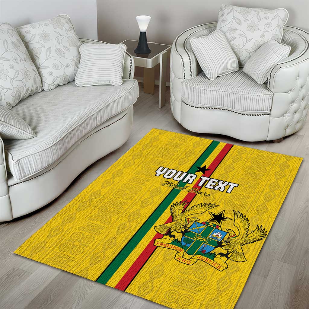Custom Ghana Football Area Rug Go Black Stars Go