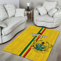Custom Ghana Football Area Rug Go Black Stars Go