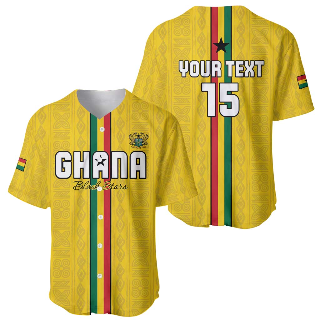 Custom Ghana Football Baseball Jersey Go Black Stars Go