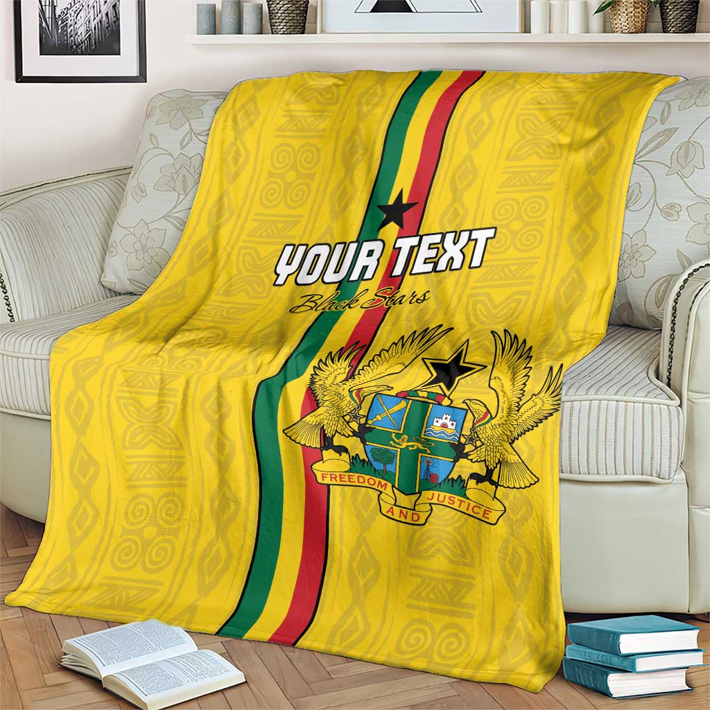 Custom Ghana Football Blanket Go Black Stars Go