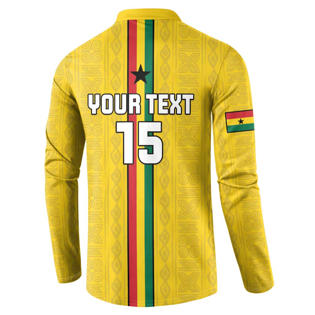 Custom Ghana Football Button Sweatshirt Go Black Stars Go