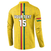 Custom Ghana Football Button Sweatshirt Go Black Stars Go
