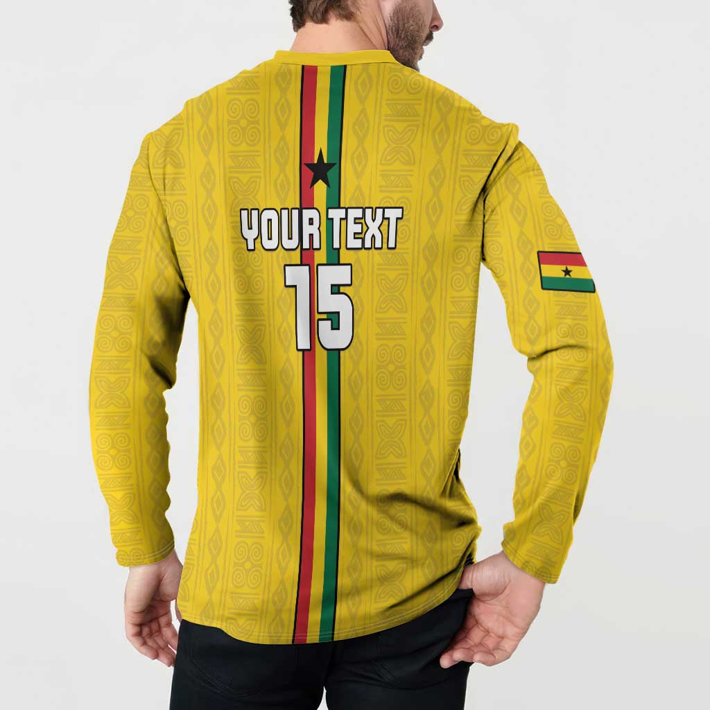 Custom Ghana Football Button Sweatshirt Go Black Stars Go