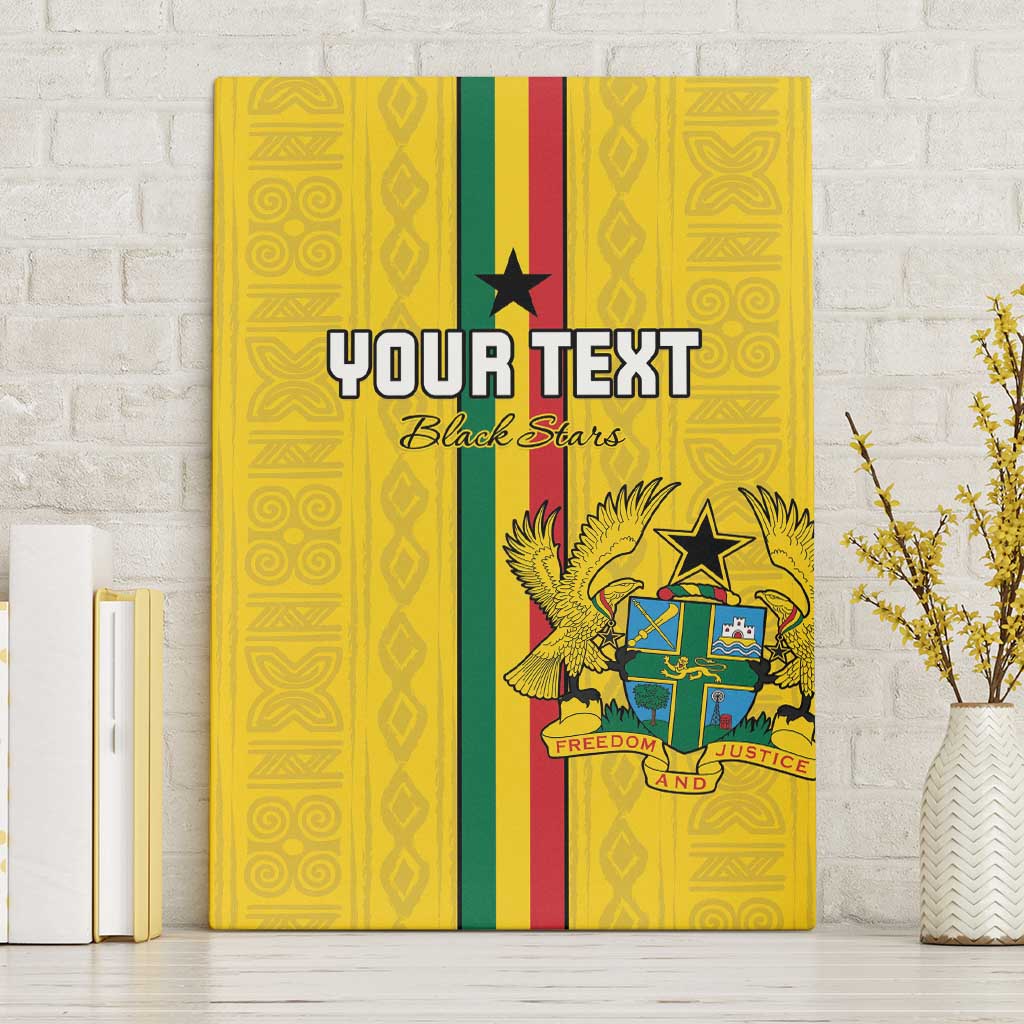 Custom Ghana Football Canvas Wall Art Go Black Stars Go