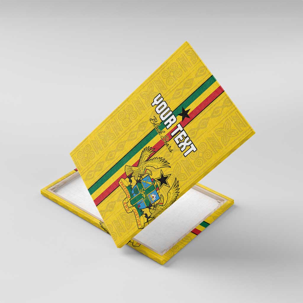 Custom Ghana Football Canvas Wall Art Go Black Stars Go