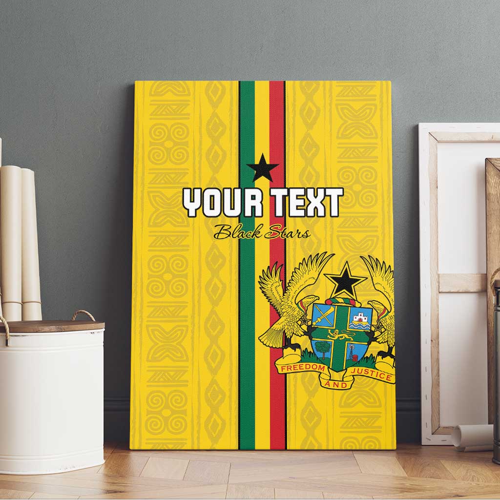 Custom Ghana Football Canvas Wall Art Go Black Stars Go