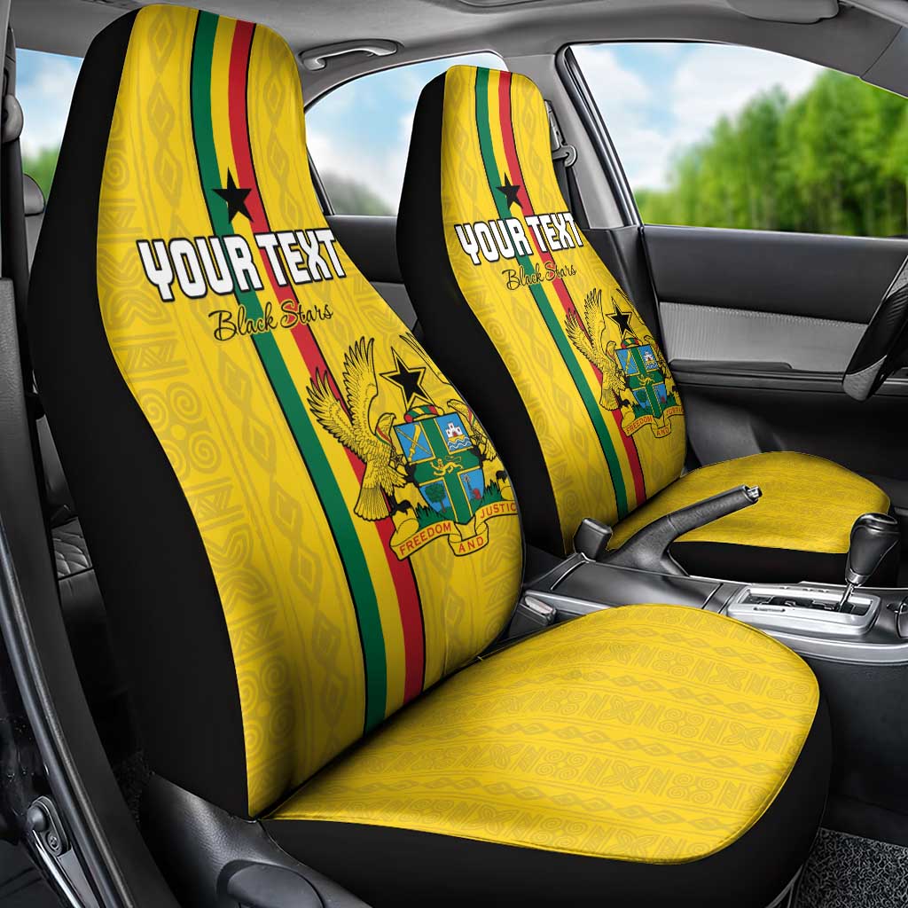 Custom Ghana Football Car Seat Cover Go Black Stars Go