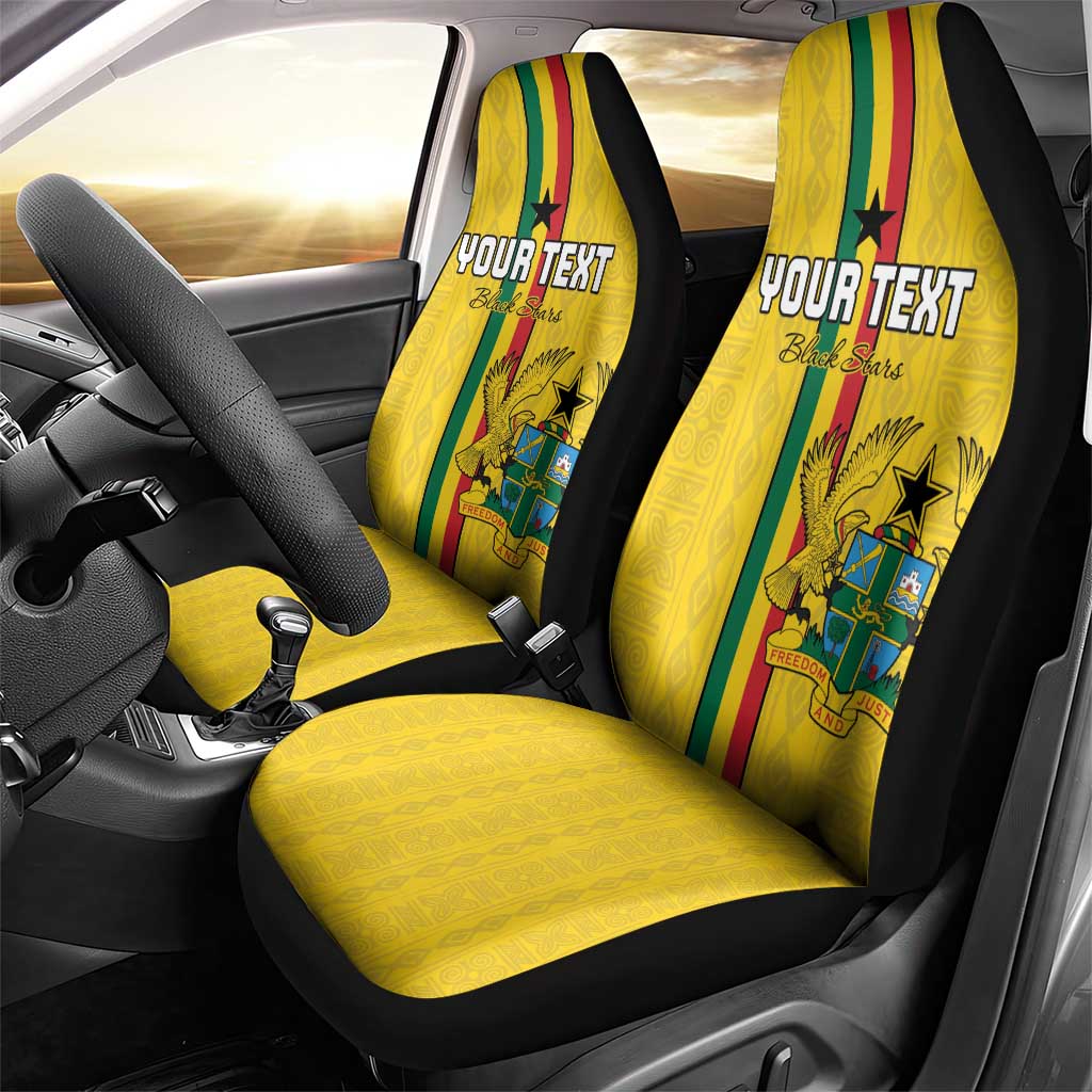 Custom Ghana Football Car Seat Cover Go Black Stars Go