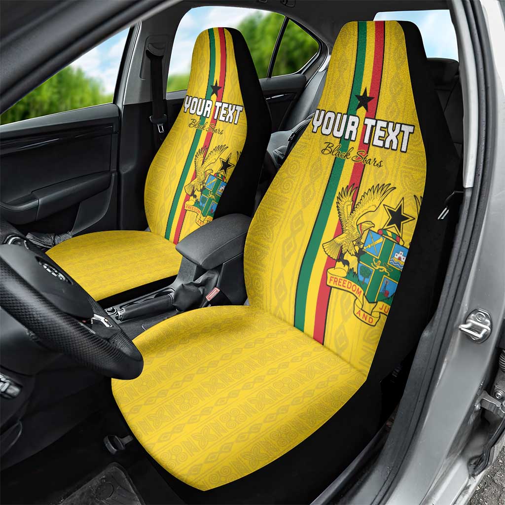 Custom Ghana Football Car Seat Cover Go Black Stars Go