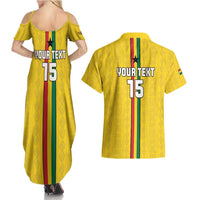 Custom Ghana Football Couples Matching Summer Maxi Dress and Hawaiian Shirt Go Black Stars Go