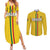 Custom Ghana Football Couples Matching Summer Maxi Dress and Long Sleeve Button Shirt Go Black Stars Go