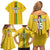 Custom Ghana Football Family Matching Off Shoulder Short Dress and Hawaiian Shirt Go Black Stars Go
