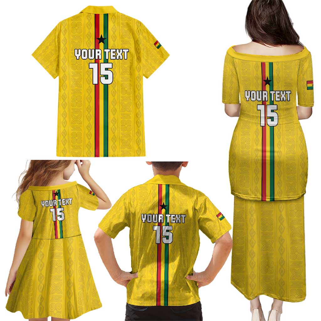 Custom Ghana Football Family Matching Puletasi and Hawaiian Shirt Go Black Stars Go