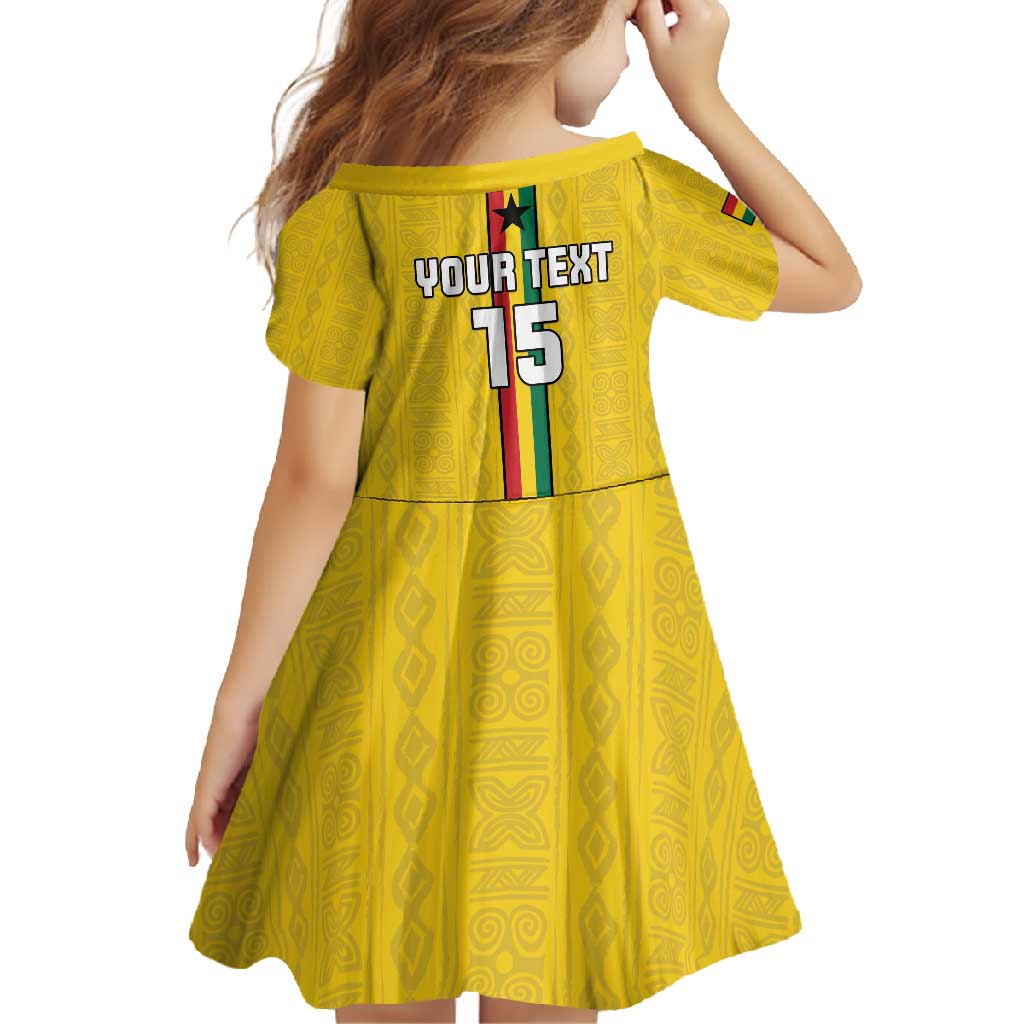 Custom Ghana Football Family Matching Short Sleeve Bodycon Dress and Hawaiian Shirt Go Black Stars Go