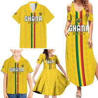 Custom Ghana Football Family Matching Summer Maxi Dress and Hawaiian Shirt Go Black Stars Go