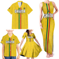 Custom Ghana Football Family Matching Tank Maxi Dress and Hawaiian Shirt Go Black Stars Go