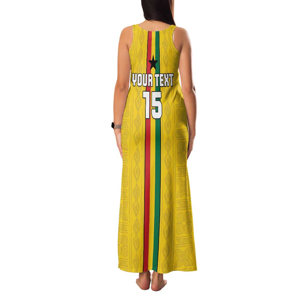 Custom Ghana Football Family Matching Tank Maxi Dress and Hawaiian Shirt Go Black Stars Go