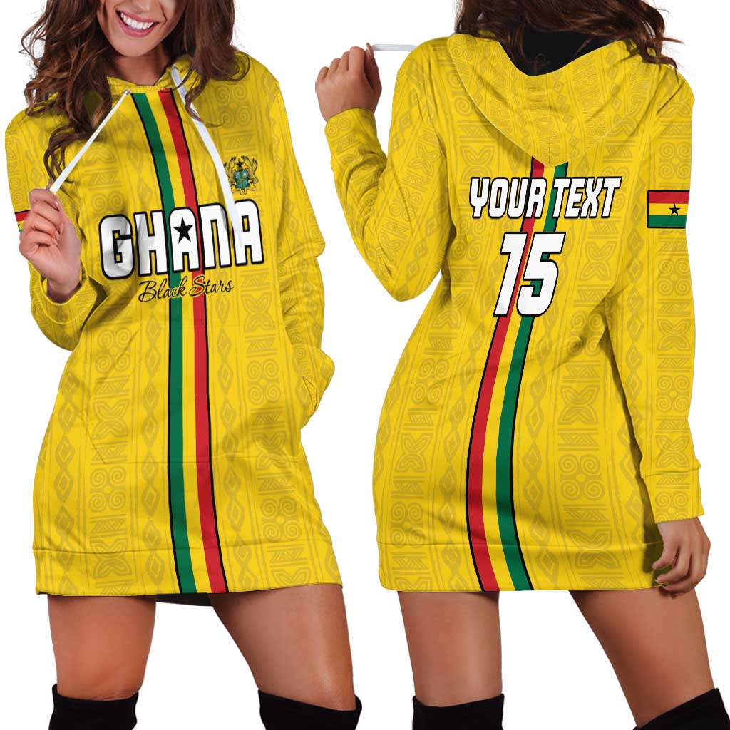 Custom Ghana Football Hoodie Dress Go Black Stars Go