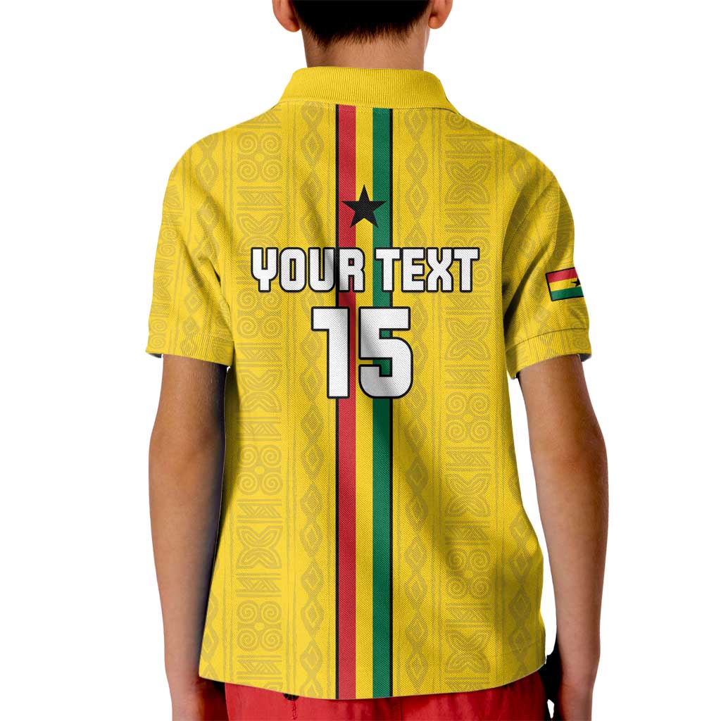 Custom Ghana Football Kid Polo Shirt Go Black Stars Go