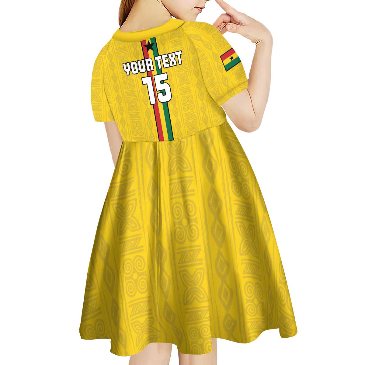 Custom Ghana Football Kid Short Sleeve Dress Go Black Stars Go