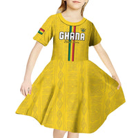 Custom Ghana Football Kid Short Sleeve Dress Go Black Stars Go