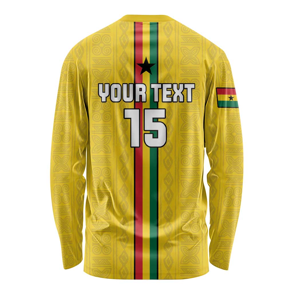 Custom Ghana Football Long Sleeve Shirt Go Black Stars Go