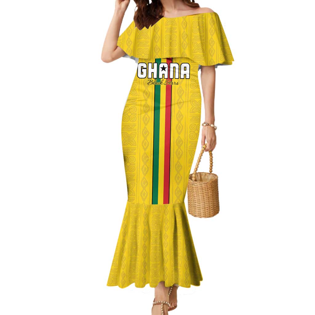 Custom Ghana Football Mermaid Dress Go Black Stars Go