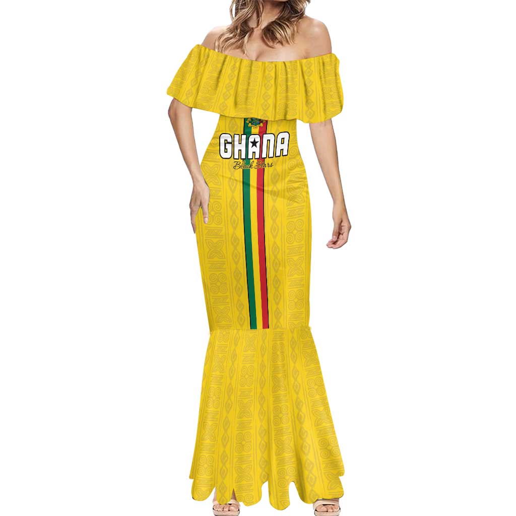 Custom Ghana Football Mermaid Dress Go Black Stars Go