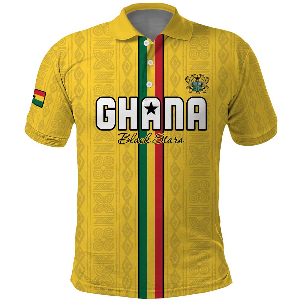 Custom Ghana Football Polo Shirt Go Black Stars Go