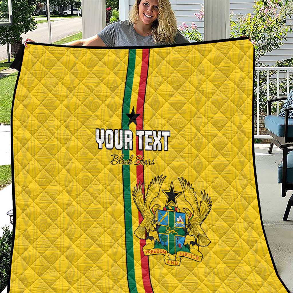 Custom Ghana Football Quilt Go Black Stars Go