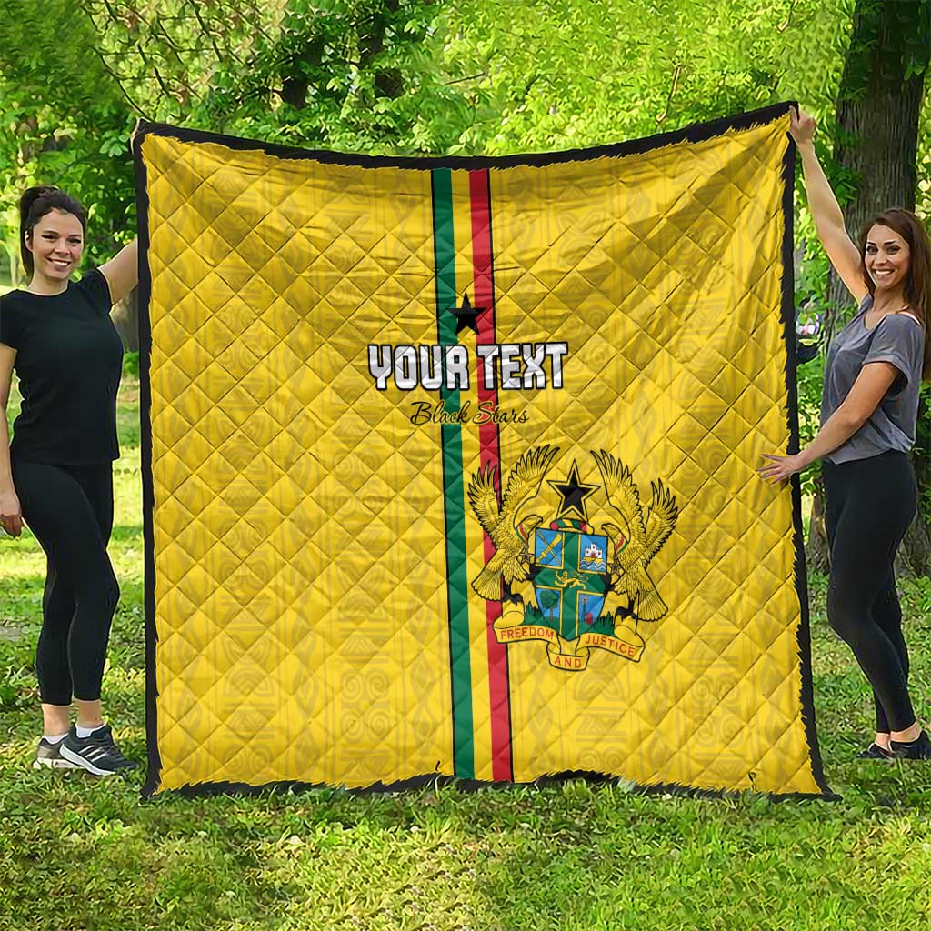 Custom Ghana Football Quilt Go Black Stars Go