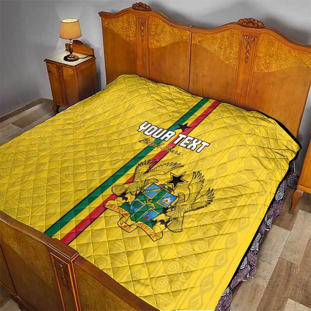 Custom Ghana Football Quilt Go Black Stars Go