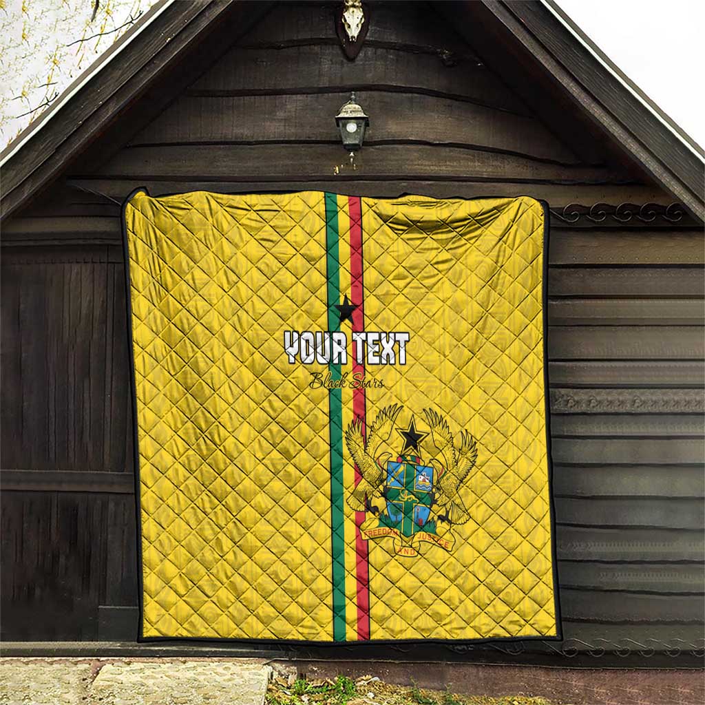 Custom Ghana Football Quilt Go Black Stars Go