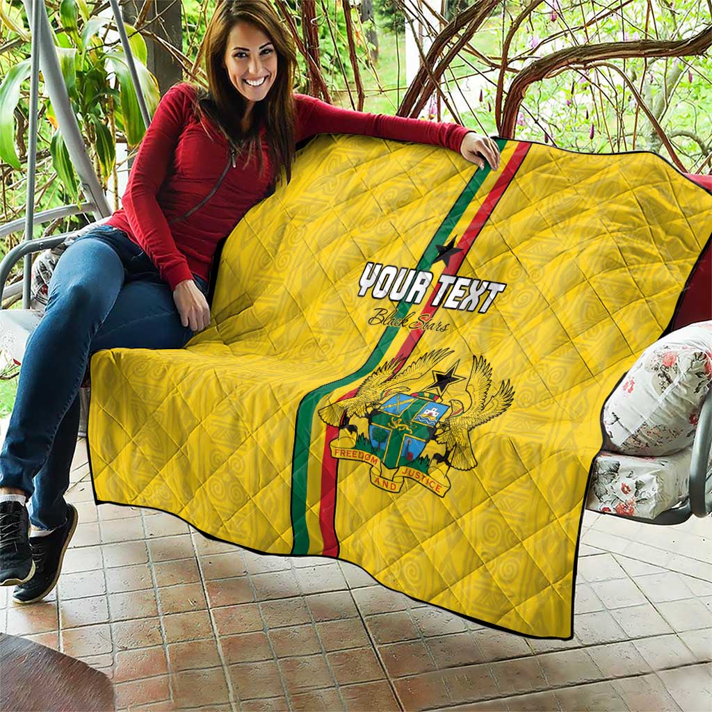 Custom Ghana Football Quilt Go Black Stars Go